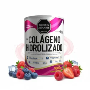 Colágeno Hidrolizado Natural Health 1000 g | Sabor Frutos Rojos con Vitaminas
