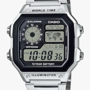 Casio AE1200WH Series | Reloj Digital Hombre - ⚪ Plateado Ref: AE1200WHD-1A